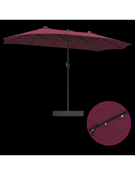 Ombrello da giardino Rosso bordò 385 x 209 x 244 cm Tessuto
