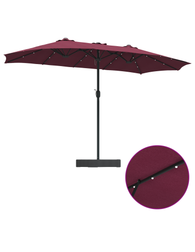 Ombrello da giardino Rosso Bordeaux 385 x 209 x 244 cm