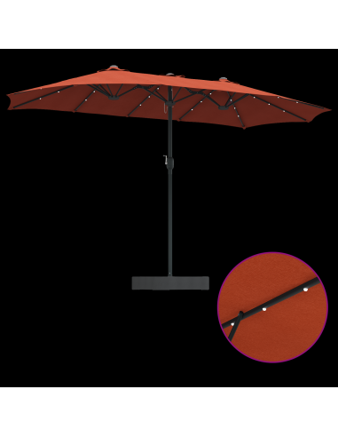 Ombrello da giardino Terracotta 385 x 209 x 244 cm Poliestere