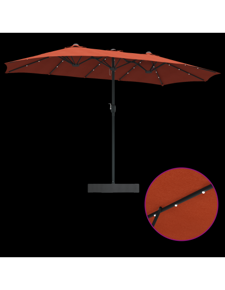 Ombrello da giardino Terracotta 385 x 209 x 244 cm Tessuto