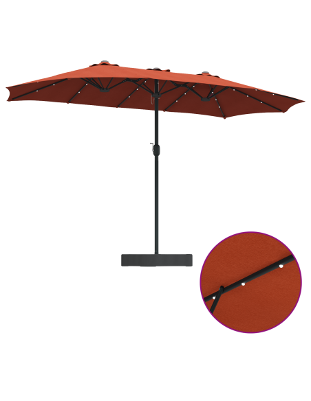 Ombrello da giardino Terracotta 385 x 209 x 244 cm Tessuto