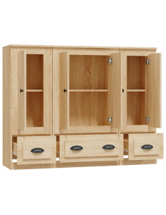 Credenze 3 pz Rovere Sonoma in Legno Multistrato