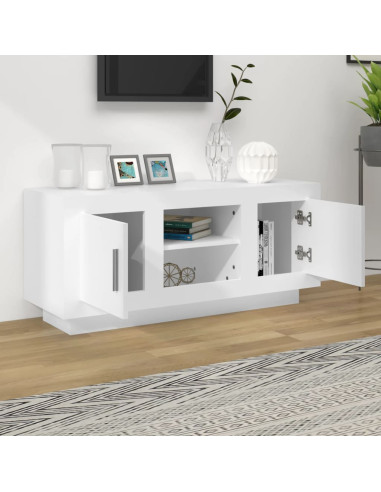 Mobile Porta TV Bianco 102x35x45 cm in Legno Multistrato