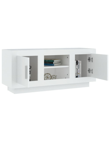 Mobile Porta TV Bianco 102x35x45 cm in Legno Multistrato