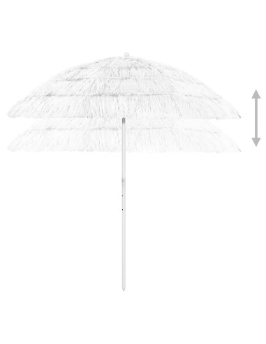 Ombrellone da Spiaggia Hawaii Bianco 240 cm