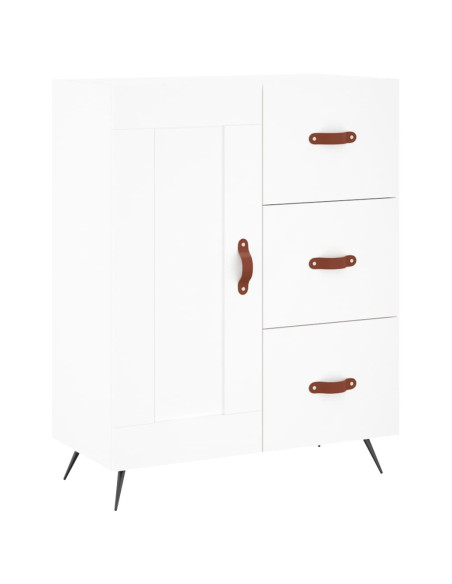 Credenza Bianca 69,5x34x180 cm in Legno Multistrato