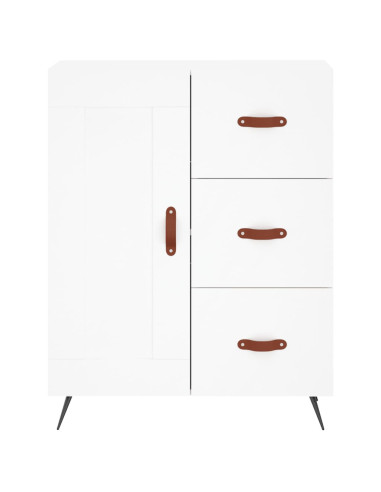 Credenza Bianca 69,5x34x180 cm in Legno Multistrato