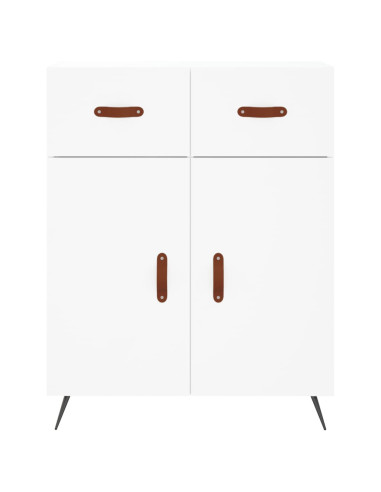 Credenza Bianca 69,5x34x180 cm in Legno Multistrato