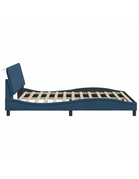 Giroletto senza Materasso Blu 160x200 cm in Tessuto
