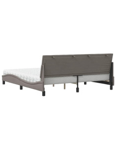 Letto con Materasso Tortora 180x200 cm in Tessuto