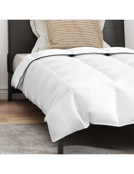 Duvet Invernale con cuscino 2 pcs Bianco Piuma d'anatra