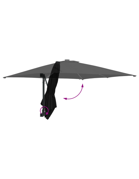 Ombrello da giardino Nero 248.5 x 247.5 x 160 cm Tessuto