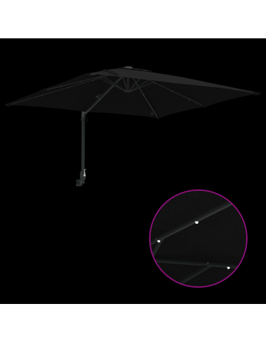 Ombrello da giardino Nero 248,5 x 247,5 x 160 cm