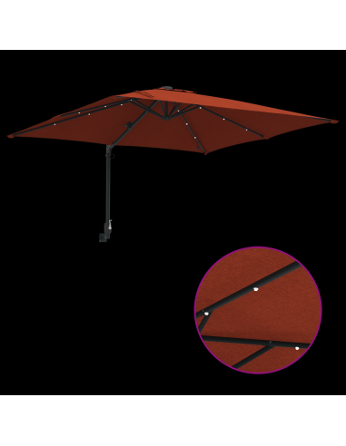 Ombrello da giardino Terracotta 248,5 x 247,5 x 160 cm