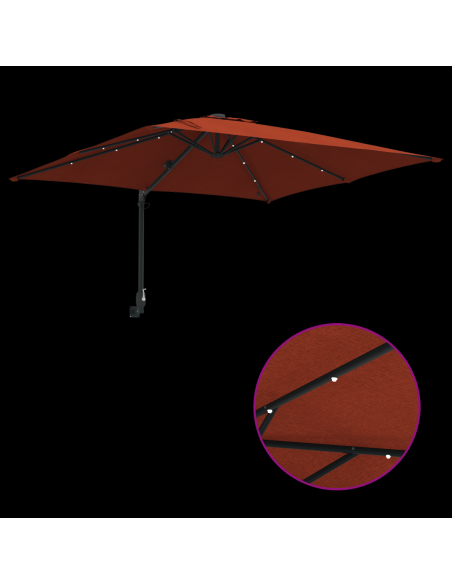 Ombrello da giardino Terracotta 248.5 x 247.5 x 160 cm Tessuto