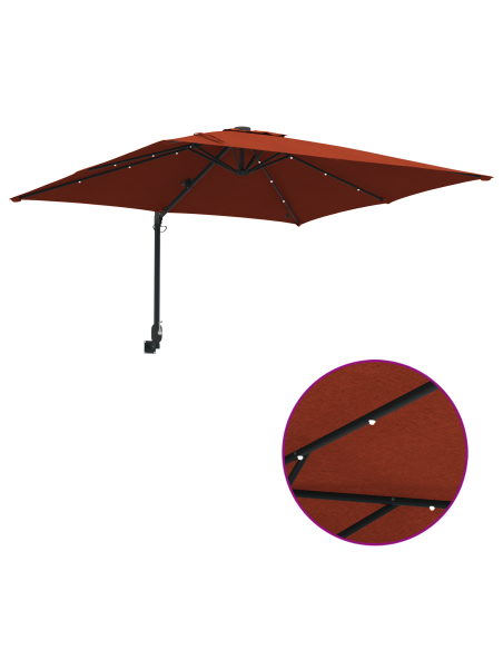 Ombrello da giardino Terracotta 248.5 x 247.5 x 160 cm Tessuto