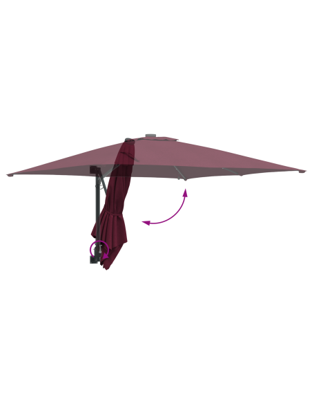 Ombrello da giardino Rosso bordò 248.5 x 247.5 x 160 cm Tessuto