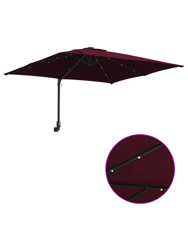 Ombrello da giardino Rosso Bordeaux 248,5 x 247,5 x 160 cm