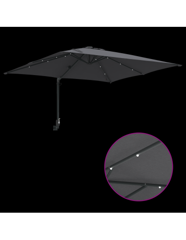 Ombrello da giardino Antracite 248,5 x 247,5 x 160 cm