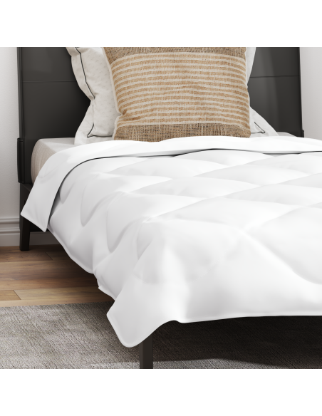Duvet Estivo con cuscino 2 pcs Bianco 140 x 220 cm Microfibra