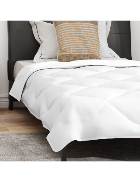 Duvet Estivo con cuscino 2 pcs Bianco 140 x 220 cm Microfibra