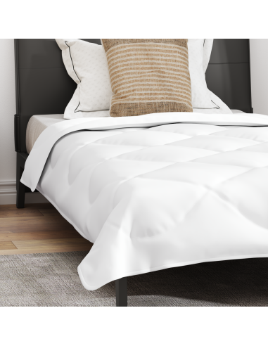 Duvet per Tutte le Stagioni con cuscino 2 pcs Bianco Microfibra