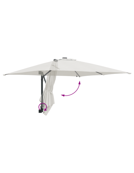 Ombrello da giardino Sabbia 248.5 x 247.5 x 160 cm Tessuto