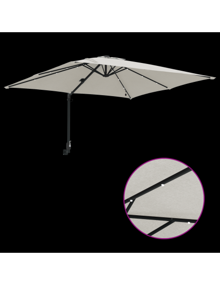 Ombrello da giardino Sabbia 248.5 x 247.5 x 160 cm Tessuto