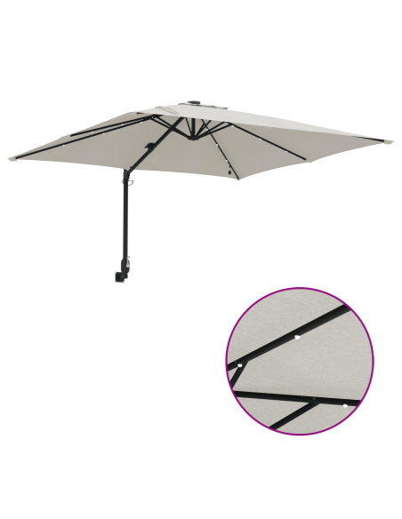 Ombrello da giardino Sabbia 248.5 x 247.5 x 160 cm Tessuto