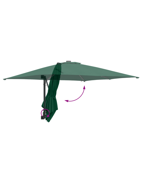 Ombrello da giardino Verde 248.5 x 247.5 x 160 cm Tessuto