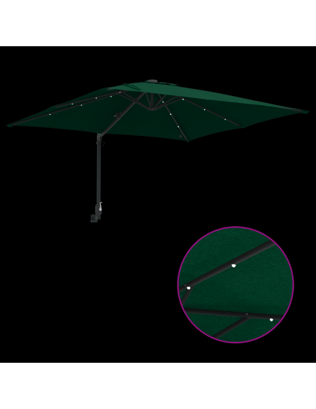 Ombrello da giardino Verde 248.5 x 247.5 x 160 cm Tessuto