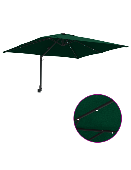 Ombrello da giardino Verde 248.5 x 247.5 x 160 cm Tessuto