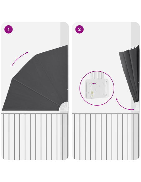 Schermo di Privacy per Balcone Nero 210 x 210 cm Poliestere