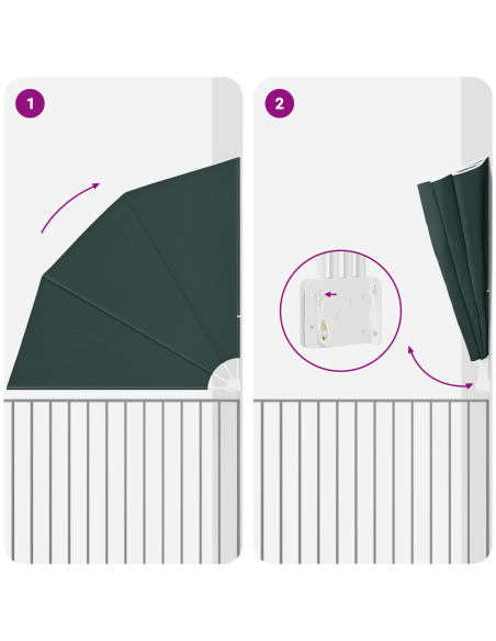 Schermo di Privacy per Balcone Verde Scuro 210 x 210 cm
