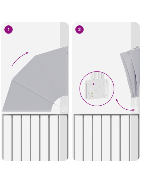 Schermo di Privacy per Balcone Grigio 115 x 115 cm Poliestere