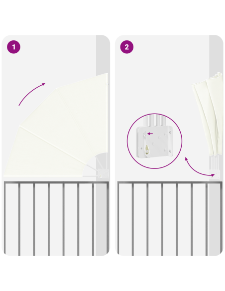 Schermo di Privacy per Balcone Crema 115 x 115 cm Poliestere