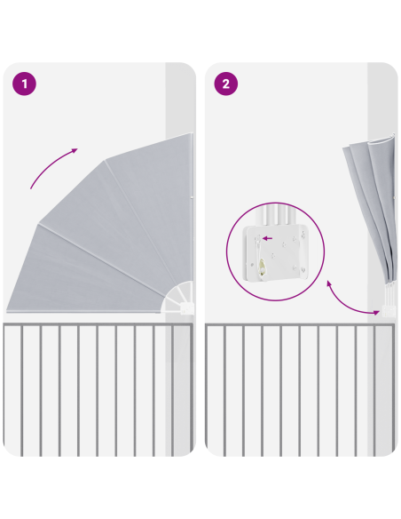 Schermo di Privacy per Balcone Grigio 160 x 160 cm Poliestere