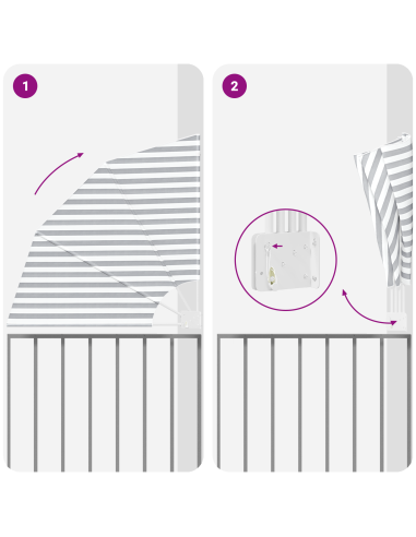 Schermo di Privacy per Balcone Antracite e Bianco 115 x 115 cm