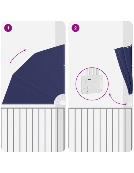 Schermo di Privacy per Balcone Blu navy 160 x 160 cm Poliestere