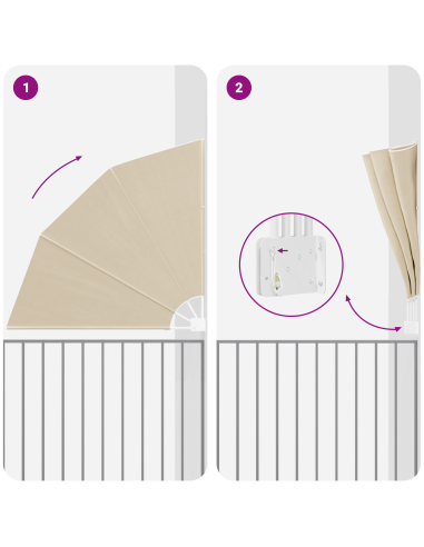 Schermo di Privacy per Balcone Beige 160 x 160 cm Poliestere