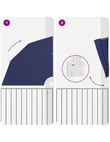 Schermo di Privacy per Balcone Blu navy 140 x 140 cm Poliestere