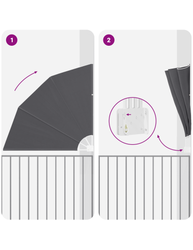 Schermo di Privacy per Balcone Nero 140 x 140 cm Poliestere