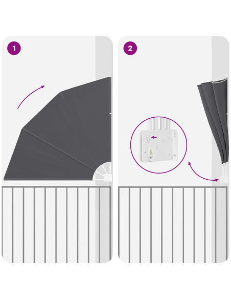 Schermo di Privacy per Balcone Nero 140 x 140 cm Poliestere