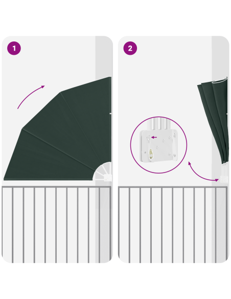 Schermo di Privacy per Balcone Verde Scuro 140 x 140 cm