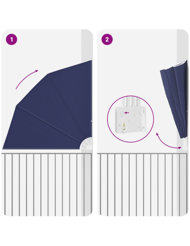 Schermo di Privacy per Balcone Blu navy 210 x 210 cm Poliestere