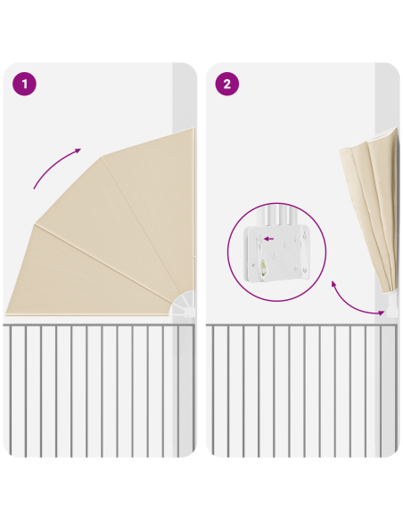 Schermo di Privacy per Balcone Beige 210 x 210 cm Poliestere