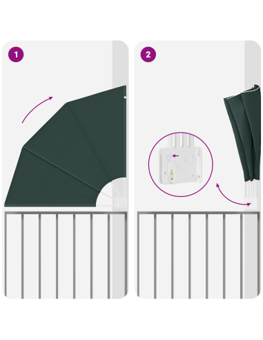 Schermo di Privacy per Balcone Verde Scuro 115 x 115 cm