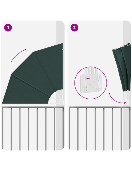 Schermo di Privacy per Balcone Verde Scuro 115 x 115 cm