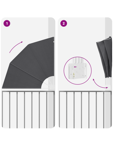 Schermo di Privacy per Balcone Nero 115 x 115 cm Poliestere