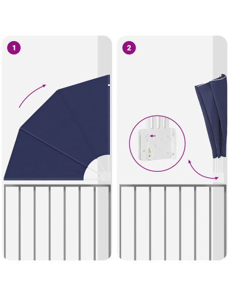 Schermo di Privacy per Balcone Blu navy 115 x 115 cm Poliestere